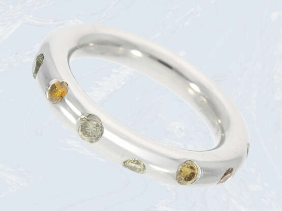 Ring: massiver und interessanter moderner Goldschmiedering mit fancy Brillanten, 18K Weißgold, NP 3000€ - photo 1