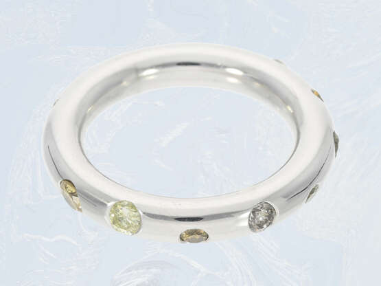 Ring: massiver und interessanter moderner Goldschmiedering mit fancy Brillanten, 18K Weißgold, NP 3000€ - Foto 3