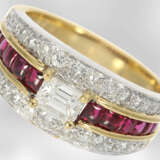 Ring: dekorativer bicolor Rubin-/Diamantring, 18K Gelb-/Weißgold, Hofjuwelier Roesner, NP5200€ - фото 1
