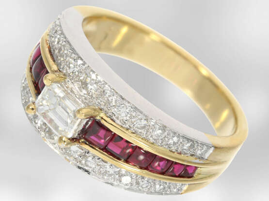 Ring: dekorativer bicolor Rubin-/Diamantring, 18K Gelb-/Weißgold, Hofjuwelier Roesner, NP5200€ - Foto 2