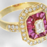 Ring: dekorativer Gelbgoldring mit Rubinen und Diamanten, insgesamt ca. 2,56ct, 18K Gold, Hofjuwelier Roesner - Foto 3