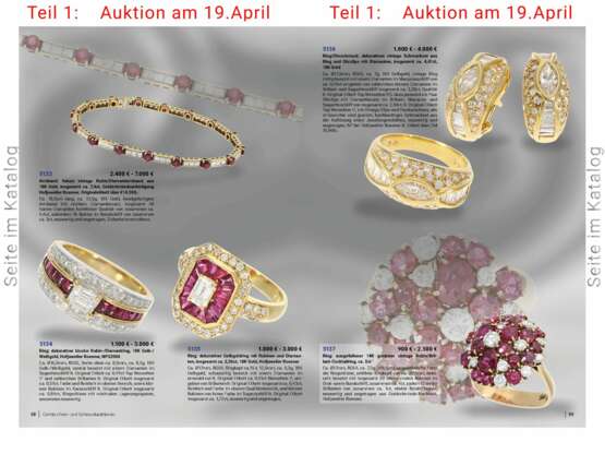 Ring: dekorativer Gelbgoldring mit Rubinen und Diamanten, insgesamt ca. 2,56ct, 18K Gold, Hofjuwelier Roesner - photo 4