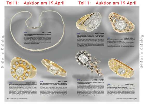 Ring: hochkarätiger Art déco Ring mit Brillanten und Altschliff-Diamanten, insgesamt ca. 1,6ct 14K Gelb-/Weißgold - Foto 4