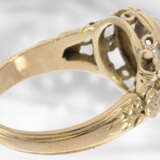 Ring: außergewöhnlicher, antiker Goldschmiedering mit schönem Altschliff-Diamant, ca. 1ct - Foto 3