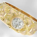 Ring: ausgefallener antiker Goldschmiedering mit einem Altschliff-Diamanten, ca.0,5ct, Jugendstil - Foto 1
