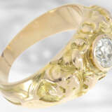 Ring: ausgefallener antiker Goldschmiedering mit einem Altschliff-Diamanten, ca.0,5ct, Jugendstil - photo 2