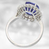 Ring: sehr schöner Tansanitring mit Brillanten, insgesamt ca. 4ct, 18K Weißgold - Foto 3