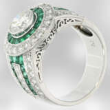 Ring: hochwertiger und einzigartiger Platinring mit Einkaräter, Brillanten und Smaragden, insgesamt ca. 2,24ct, Spitzenqualität von Hofjuwelier Roesner - фото 3