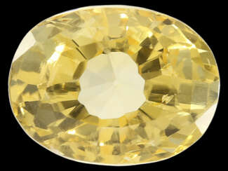 Saphir: großer natürlicher goldgelber Saphir, ca. 7,3ct