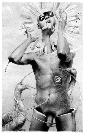 “PHILOLOGIST” Dmitry Vorsin Cardboard Mixed media Surrealism Mythological 2007 - photo 1