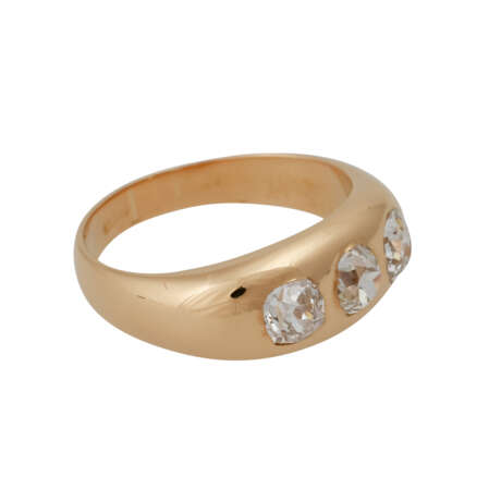 Ring mit 3 Altschliffdiamanten, zusammen ca. 1,65 ct, - photo 2