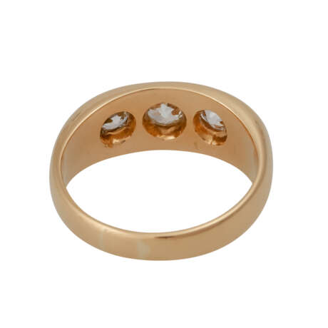 Ring mit 3 Altschliffdiamanten, zusammen ca. 1,65 ct, - Foto 4