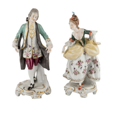 UNTERWEISSBACH 2 Figuren 'Kavalier' und 'Dame', 20. Jahrhundert. - Foto 2