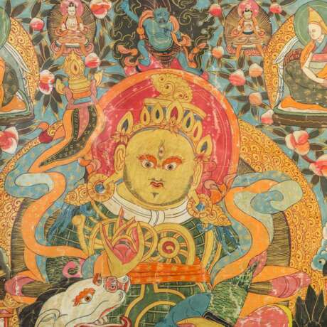 Thangkha des Jambhala. TIBET, 1. Hälfte 20. Jahrhundert. - Foto 3