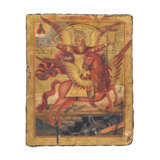 IKONE "Erzengel Michael zu Pferd siegt über Luzifer", Russland 18./19. Jahrhundert, - фото 1