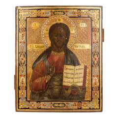 IKONE "Christus Pantokrator", Russland 19. Jahrhundert,