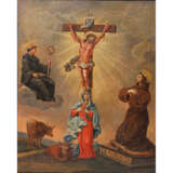 Süddeutscher Maler des 18. Jahrhundert, VOTIVBILD "Beweinung Christi" - "EX VOTO 1733", - Foto 1