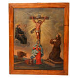 Süddeutscher Maler des 18. Jahrhundert, VOTIVBILD "Beweinung Christi" - "EX VOTO 1733", - Foto 2