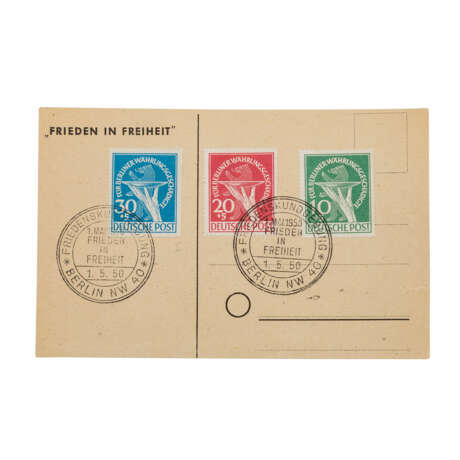 Berlin 1949, MiNr. 68/70 auf Postkarte - фото 1