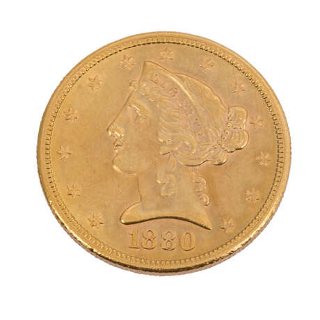 USA/GOLD - 5 Dollars 1880 Liberty Head, - фото 1