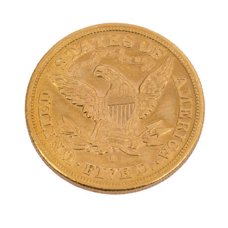 USA/GOLD - 5 Dollars 1880 Liberty Head, - фото 2