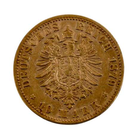 Sachsen/GOLD - 10 Mark 1879 E - Foto 3