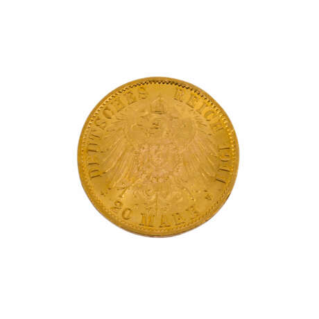 Preußen/GOLD - 20 Mark 1911/A, Wilhelm II., ss., Randkerben, - Foto 1