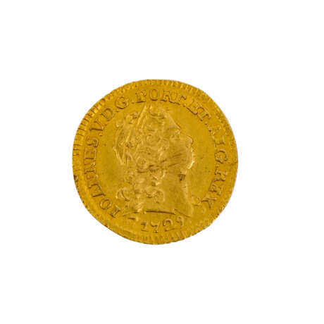 Portugal/Gold - 1/2 Escudo (800 Reis) 1729, Johann V., - фото 2