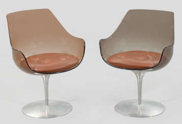 Paar "Champagne-Chairs" von Erwin & Estelle Laverne