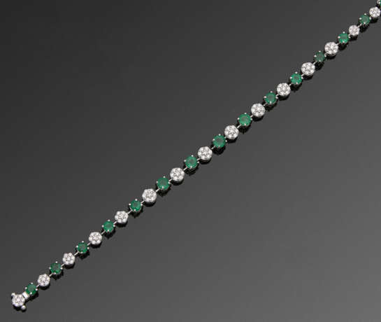 Hochfeines Smaragd-Diamantarmband - photo 1