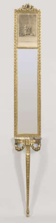 Louis XVI-Pfeilerspiegel mit Konsole - Foto 1