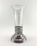 Edwin Blyde & Co.. Хрустальная ваза "Edwin Blyde & Co". Англия, хрусталь, серебрение, гравировка, огранка, 19 век