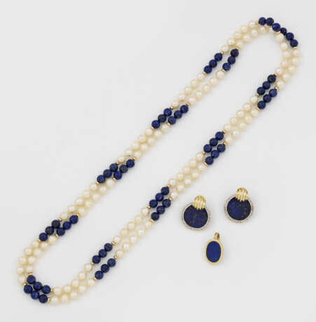 Lapislazuli-Perl-Parure - photo 1