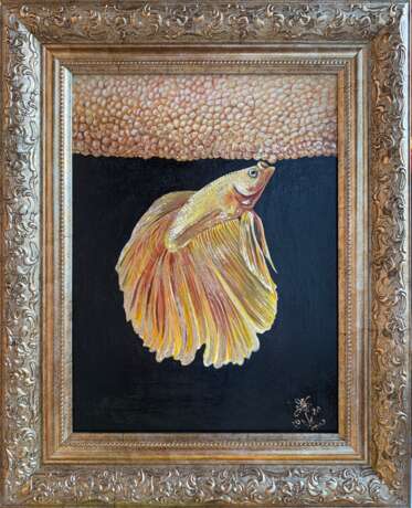«Золотая рыбка петушок» Carton Peinture acrylique Animaliste 2020 - photo 1