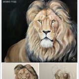 “Lion on black background” Canvas Oil paint Animalistic 2020 - photo 1