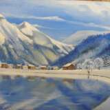 “Winter in mountains” Canvas Oil paint Landscape painting 2012 - photo 1