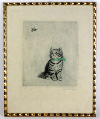 Katze mit Biene - Plückebaum, Meta - фото 1