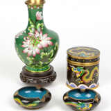 Cloisonné Rauchset u. Vase - Foto 1