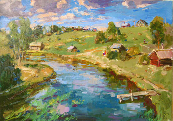 Речка-невеличка Canvas Oil paint Realism Landscape painting 2020 - photo 1