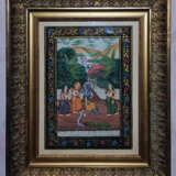 “Antique paintings India ink on silk circa 1920” Unknown artist Wood Oil paint Fantasy 1820 - photo 1