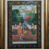 “Antique paintings India ink on silk circa 1920” Unknown artist Wood Oil paint Fantasy 1820 - photo 2