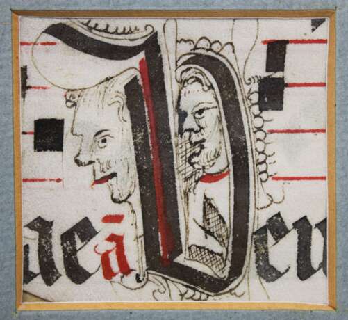 Drei ausgeschnittene aus Pergament Fragmente mit Initialen - photo 3