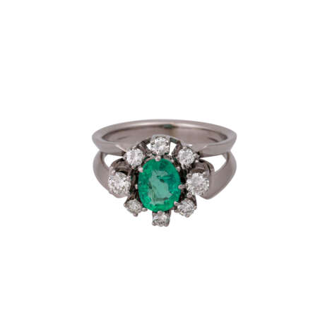 Ring mit Smaragd ca. 0,78 ct, - Foto 1