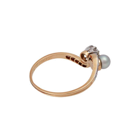 Jugendstil Ring mit Perle und Altschliffdiamant - photo 3