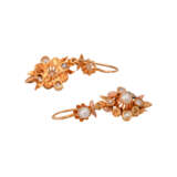Paar Ohrhänger mit Perlen und Altschliffdiamanten, - photo 3