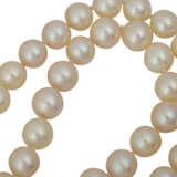 Akoya Perlenkette mit edelsteinbesetzter Schließe, - фото 6