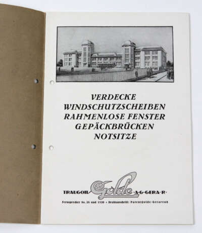 Produkt Katalog Fa.Golde AG Gera 1920er Jahre - фото 1