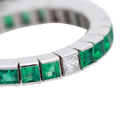 Armband mit Smaragdcarrés und Diamanten - photo 2