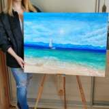 “Yacht at sea/Yacht in the sea” Canvas Acrylic paint Realist Marine 2020 - photo 2