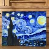 “Starry night” Canvas Acrylic paint Impressionist Landscape painting 2020 - photo 1